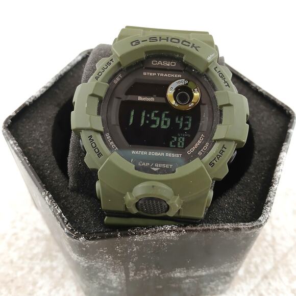 Casio G-Shock GBD800UC-3 Step Tracker Digital Bluetooth Watch Green w/ Tin - Picture 6 of 10